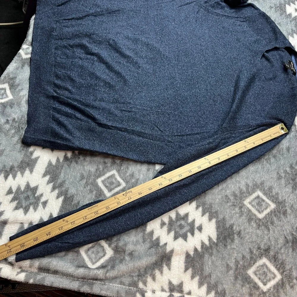 Banana Republic Mens XL Silk Linen Blue Crewneck Sweater 584362-00 Heathered